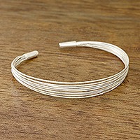 Sterling silver cuff bracelet, Gleaming Delight