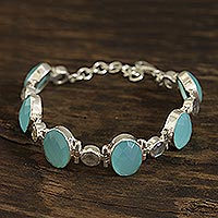 Chalcedony and labradorite link bracelet, Fabulous Alliance