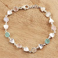 Multi-gemstone link bracelet, Fascinating Arrangement