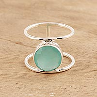 Chalcedony single-stone ring, Aqua Bliss