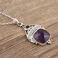 Amethyst pendant necklace, Purple Royalty