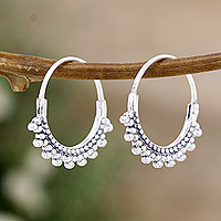 Sterling silver hoop earrings, Round Dream