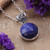 Lapis lazuli pendant necklace, 'True Magic' - 14-Carat Faceted Checkerboard Lapis Lazuli Pendant Necklace