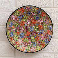 Papier mache panel, Blooming Sun