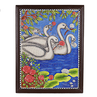 Marble relief wall art, Delightful Ducks