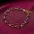 Gold-plated amethyst link bracelet, 'Amethyst Grandeur' - Polished 18k Gold-Plated Amethyst Cabochon Link Bracelet