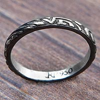 Silver band ring, Loves Texture