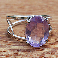 Amethyst cocktail ring, Violet Spirit