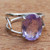 Amethyst cocktail ring, 'Violet Spirit' - Brazilian Amethyst and Rhodium Plated Sterling Silver Ring