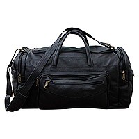 Leather travel bag, Brazil in Black