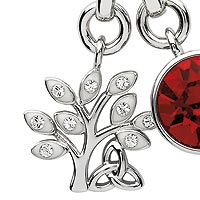 Sterling silver and Swarovski crystal pendant necklace, Tree of Life Trinity