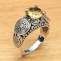 Citrine solitaire ring, Golden Moonlight