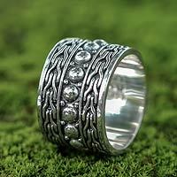 Sterling silver band ring, Woman Warrior