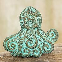 Recycled paper wall sculpture, Octopus Power