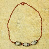 Bauxite and recycled paper pendant necklace, Newsworthy