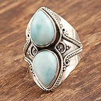 Larimar cocktail ring, Sky God