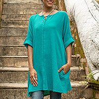 Cotton tunic, Fresh Breeze in Sea Green