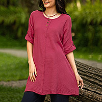 Cotton tunic, Fresh Breeze in Raspberry