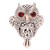 Gold accented garnet cocktail ring, 'Precious Owl' - Handcrafted Sterling Silver and Garnet Ring