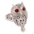 Gold accented garnet cocktail ring, 'Precious Owl' - Handcrafted Sterling Silver and Garnet Ring