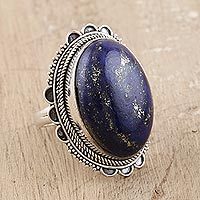 Lapis lazuli cocktail ring, Blue Breakthrough