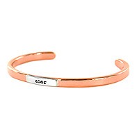 Copper cuff bracelet, Amor