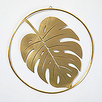 Brass wall art, Monstera