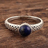 Lapis lazuli solitaire ring, Royal Round