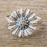 Sterling silver cocktail ring, Gerbera