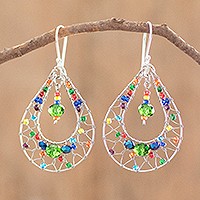 Crystal dangle earrings, Rainbow Sparkle