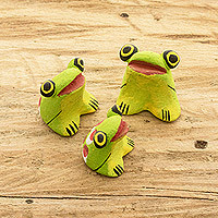 Ceramic figurines, Bright Frog Reunion (set of 3)