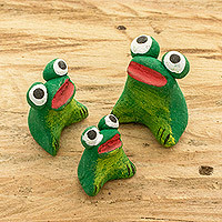 Ceramic figurines, Frog Reunion (set of 3)