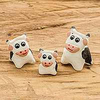 Ceramic figurines, Cow Family  (set of 3)