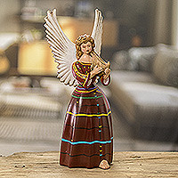 Ceramic angel sculpture, Petite San Rafael Petzal