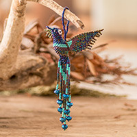 Glass beaded home accent, Hummingbird Spell