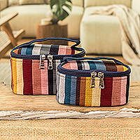 Cotton cosmetic bags, Earthy Style (pair)