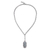 Opal Y-necklace, 'Distance' - Modern Fine Silver Y-Necklace with Natural Opal and Zirconia