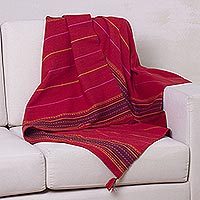 Alpaca blend throw blanket, Red Butterfly