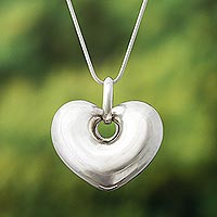 Sterling silver heart necklace, Full of Love