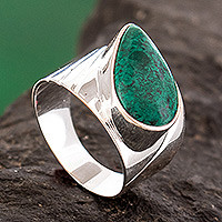 Chrysocolla cocktail ring, Huacho Heritage