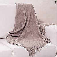 100% alpaca throw, Cozy Light Brown