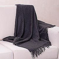 100% alpaca throw, Cozy Dark Gray