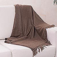 100% alpaca throw, Cozy Brown