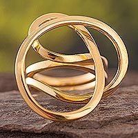 Gold plated cocktail ring, Amazon Knot