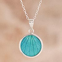 Natural leaf pendant necklace, Hydrangea