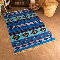 Wool area rug, Incan Empire (4x6)