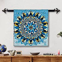 Wool tapestry, Blue Mandala