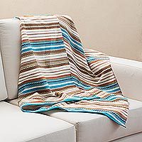 Alpaca blend throw, Morning Stripes