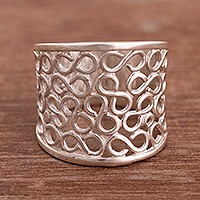 Sterling silver band ring, Vintage Infinity