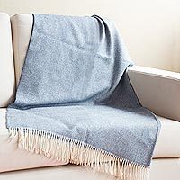 100% baby alpaca throw, Calm of Indigo